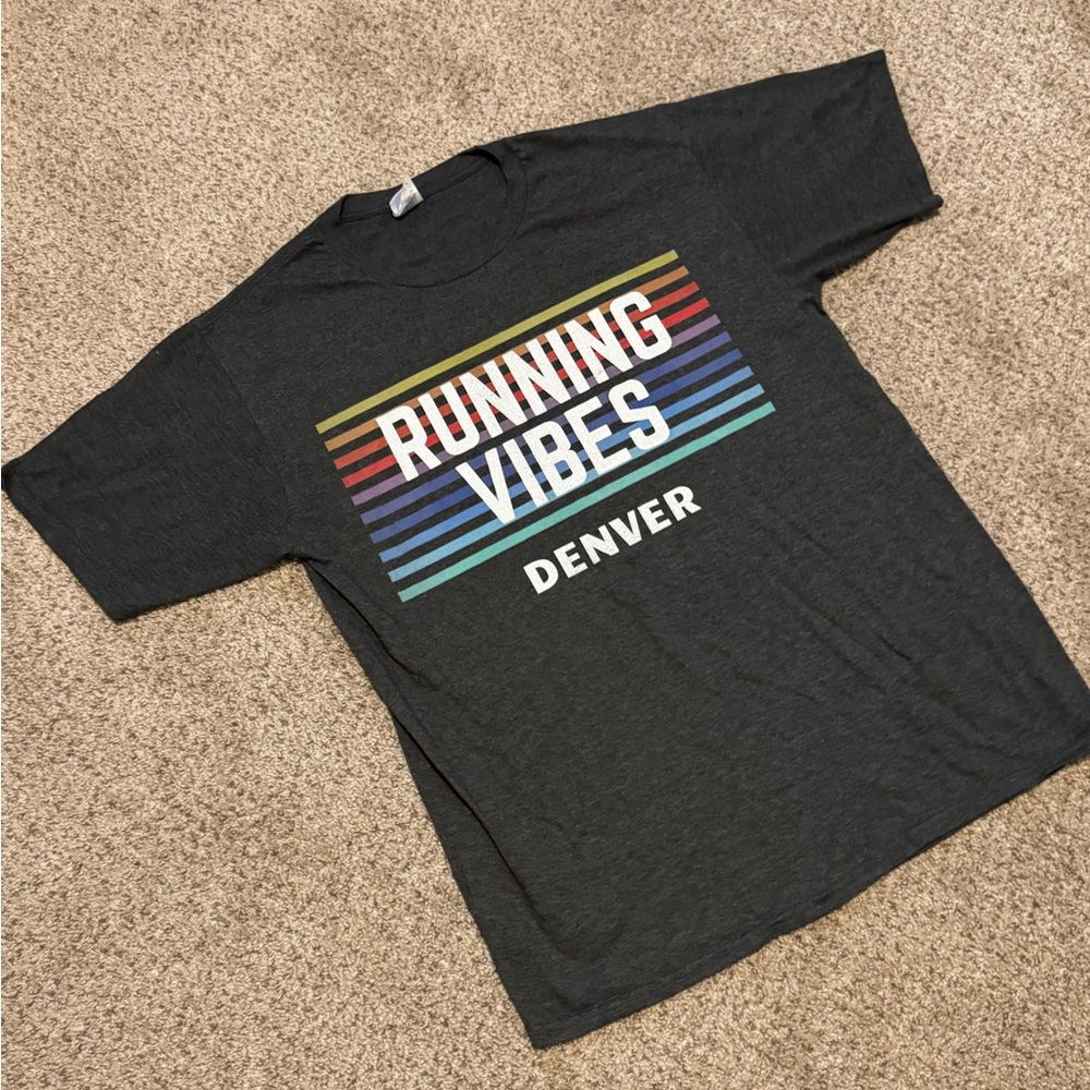 Denver Colorado Running Vibes Unisex Runner Graphic Tee Retro Run Club Shirt - Picture 3 of 5